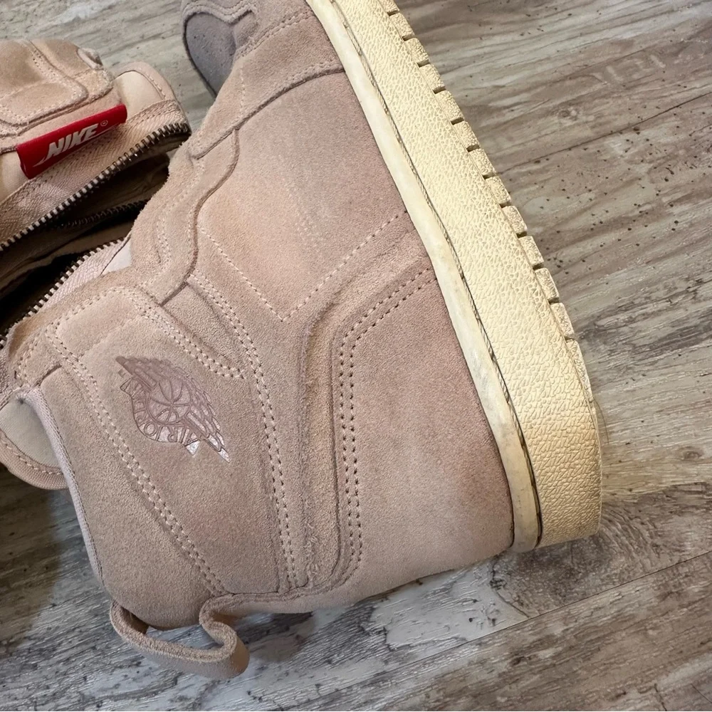 Nike Women's Air Jordan 1 High Zip Particle Beige PinkBronze AQ3742-205 Size 6.5